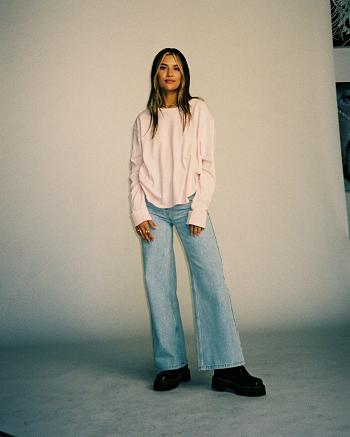 Light Vintage Wash Rvca Coco Wide Leg Denim Women's Pants | TUSPQ67229