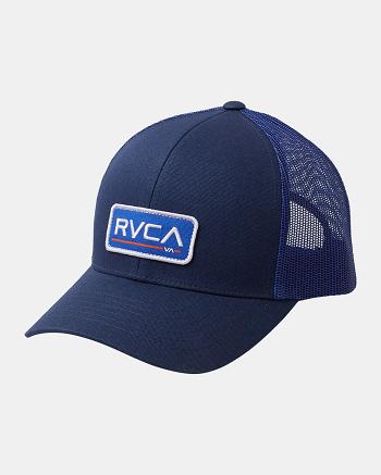 Navy Moss Rvca Ticket Trucker III Men's Hats | FUSHY27429