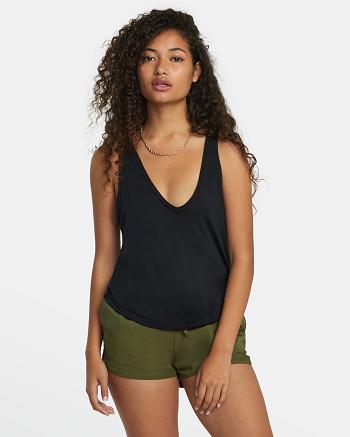 True Black Rvca Minted Women's Tanks | GUSEC40587