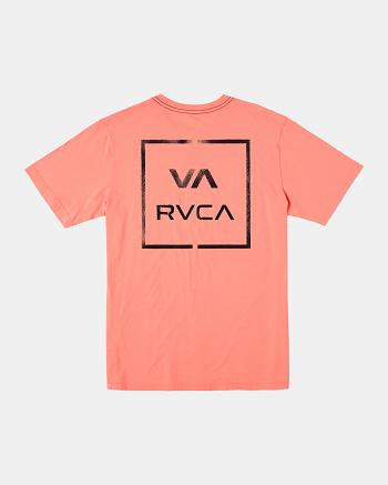 Vintage Salmon Rvca VA All The Way Tee Men's Short Sleeve | USZPD31890